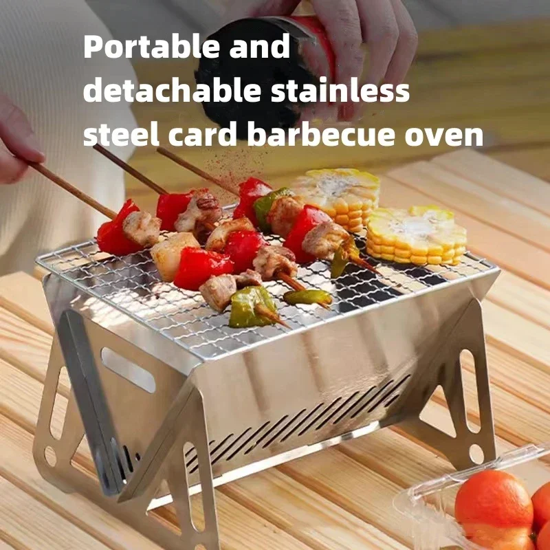 Multifunzione BBQ Grill piastra portatile piega Barbecue utensili da cucina Mini braciere forno di riscaldamento stufa a legna da giardino all\'aperto