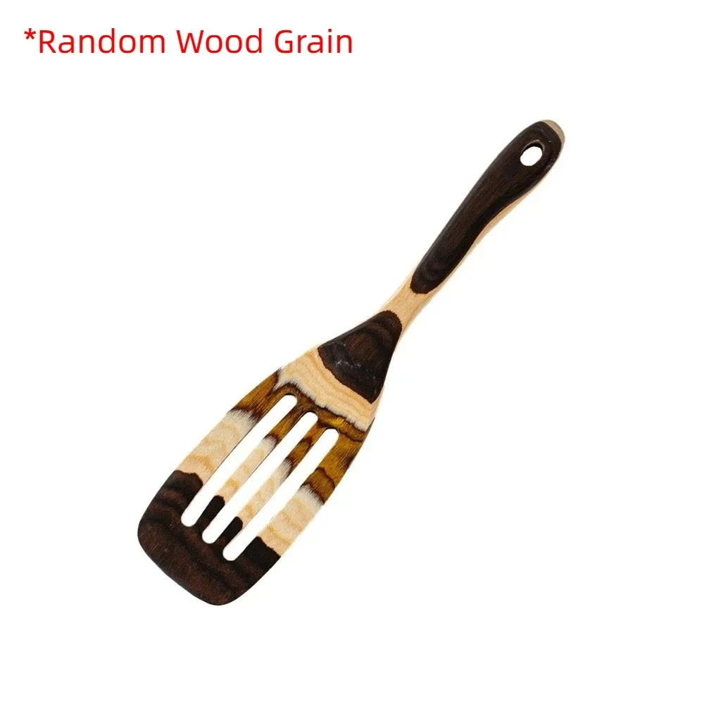 Meal Spoon Wood Spatula Not Deform Heat Resistant Kitchen Utensils Set with Hanging Hole Moroccan Style Cooking Utensils Set