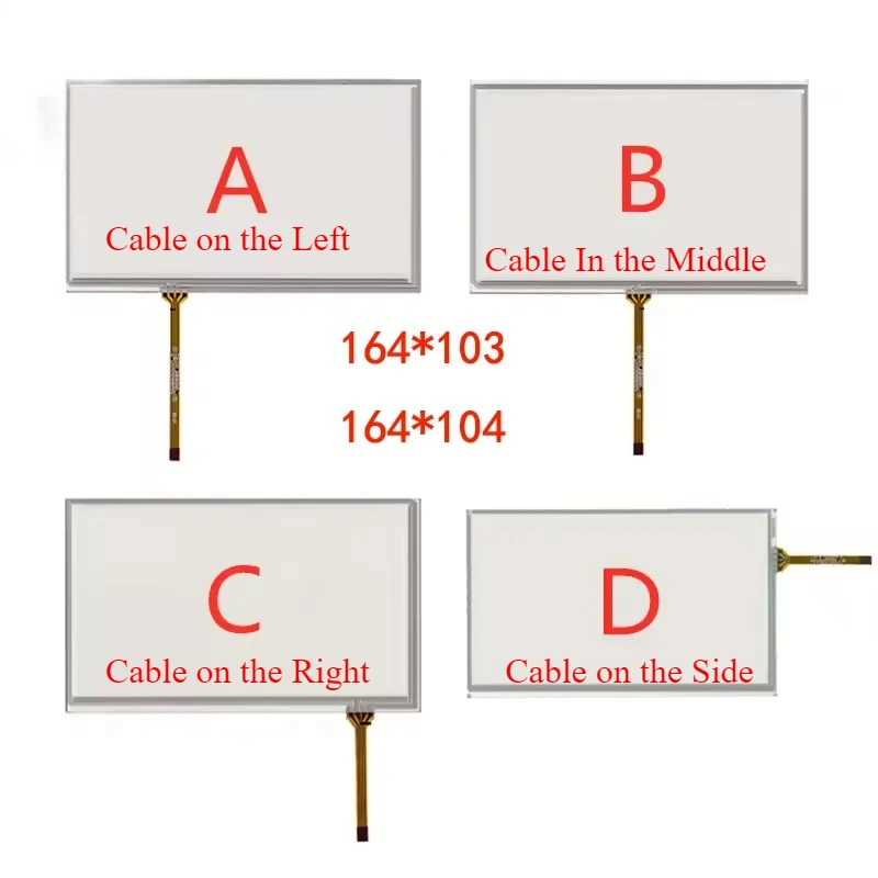 

7.1 Inch for For AT070TN83 V.1 AT070TN82 AT070TN84 GPS Car DVD Capacitive Touch Screen Digitizer Sensor 4Wire 164*103 164*104 Mm