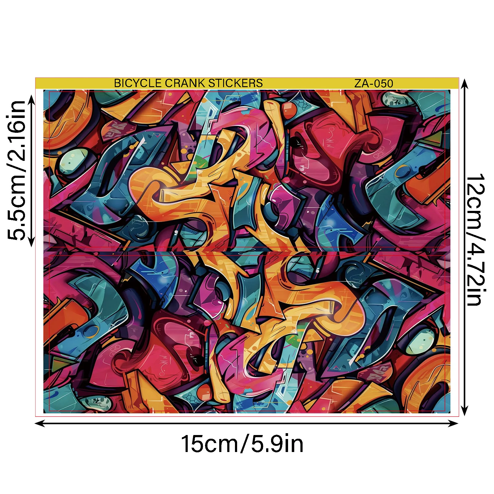 Vibrant Graffiti Bike Crank Stickers, Waterproof Vinyl Decals, Colorful Street Art for Bicycle Crank Chain Guard Frame