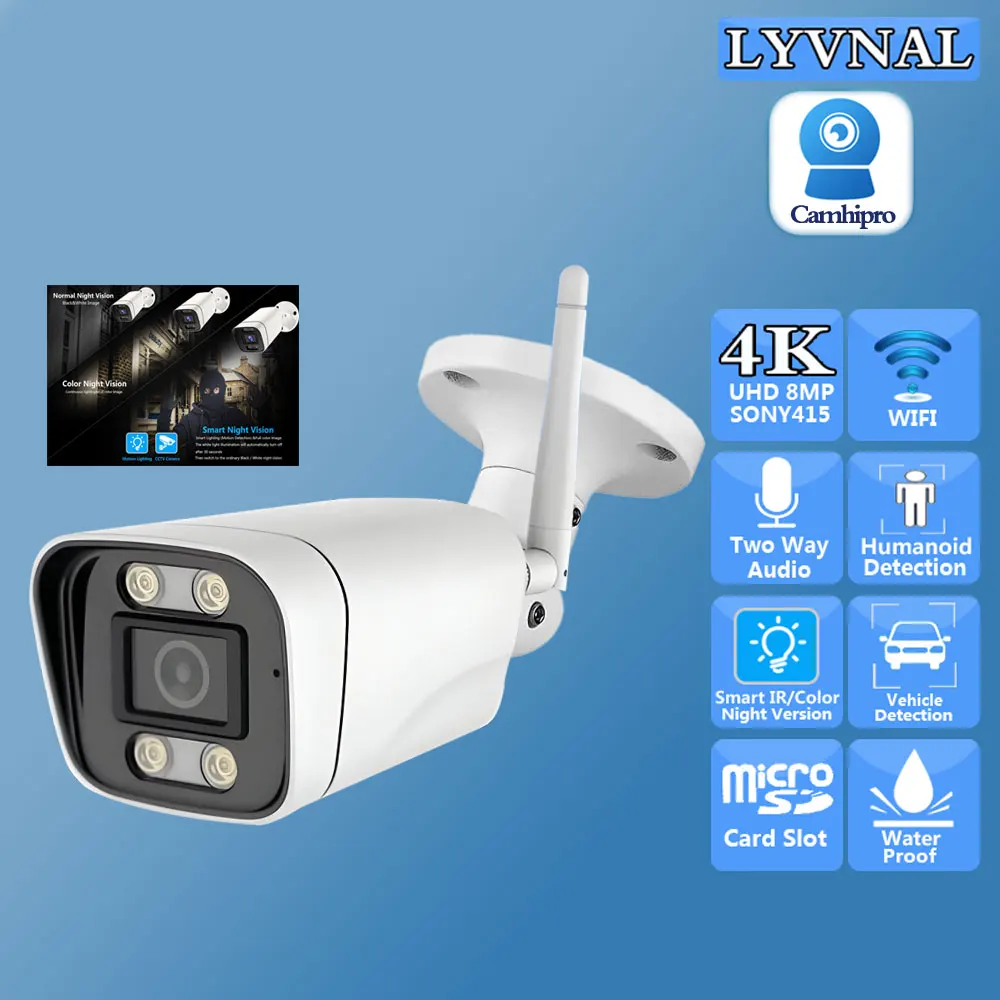 CRU.3G 4G SIM Card 4K 8MP SONY415 Wireless Security Wifi Bullet kамера 5MP Two Way Audio Smart Human Alarm IR/Color Night Vision