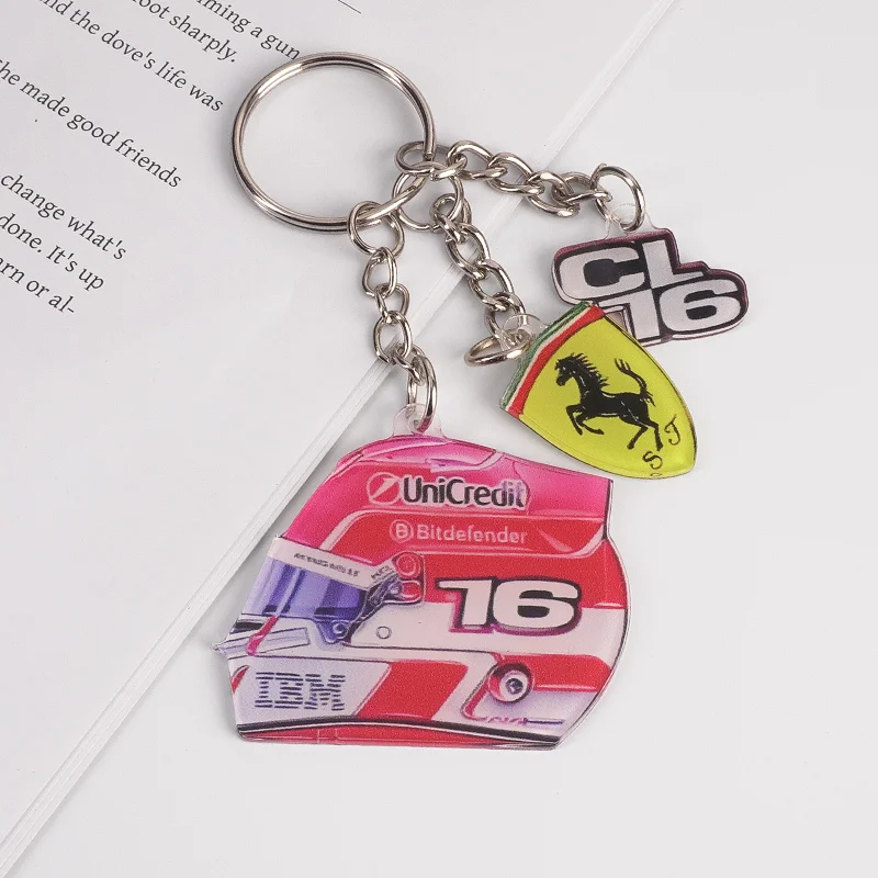Acrylic Charles Leclerc Hamilton F1 2025 Racing Helmet Keychain