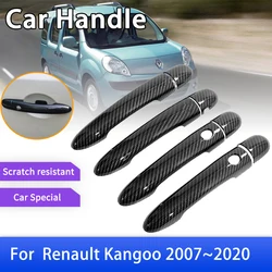 Carbon Fiber Outer Door Handle Cover for Renault Kangoo 2 MK2 FC FW 2007~2020 Car External Protective Accessories Stickers Trim