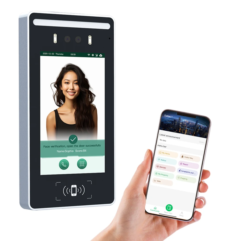 Thinmoo Biometric AI Face Recognition Fingerprint Time Attendance Access Control Machine With Cloud Based Software Wifi