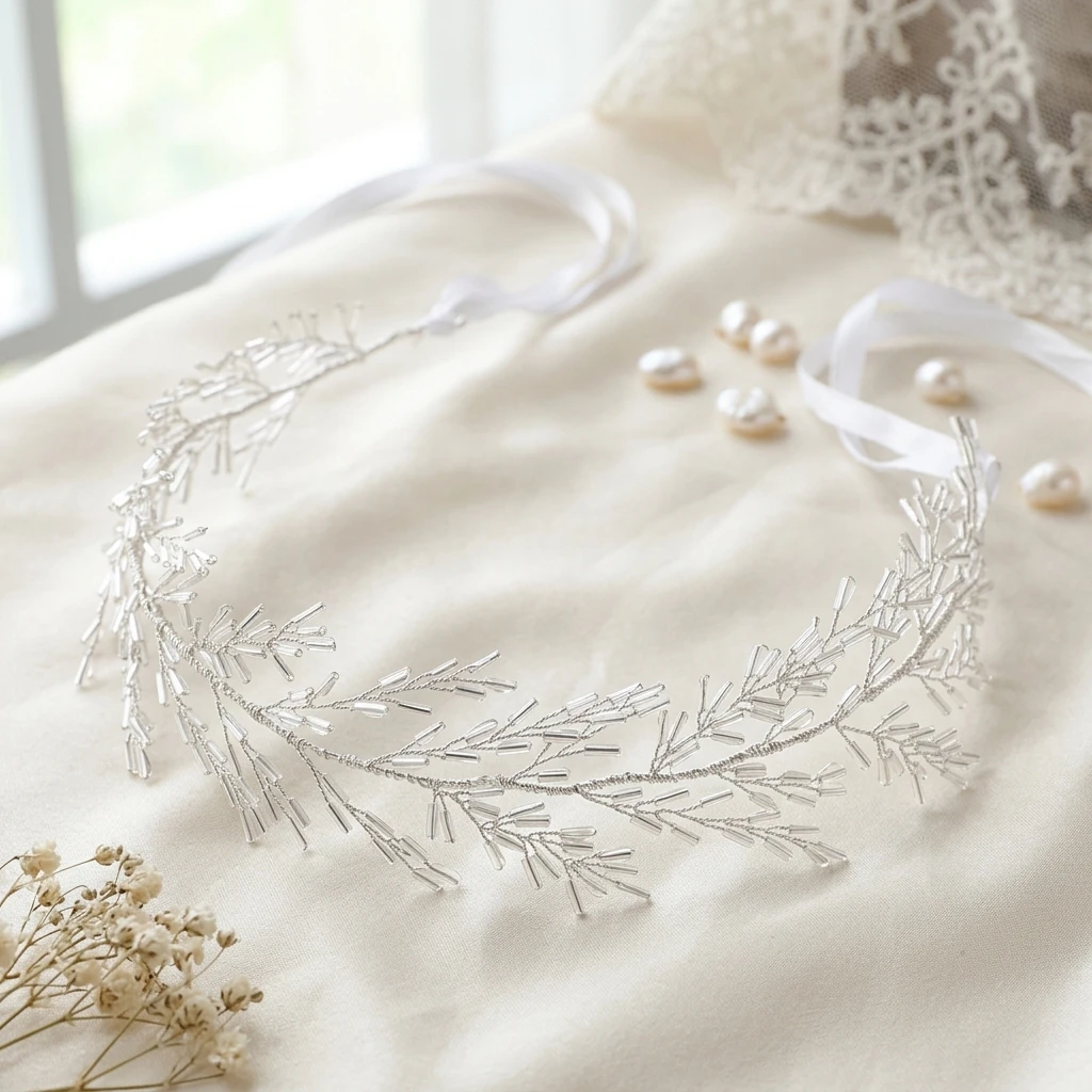 

Crystal Handwoven Bridal Headband Hair Accessory For Wedding Ceremony Party