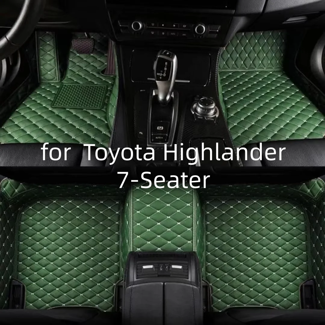 

7-Seater Custom car floor mats for Toyota Highlander 2020-2025 Auto full set carpet pads leather foot mat rugs