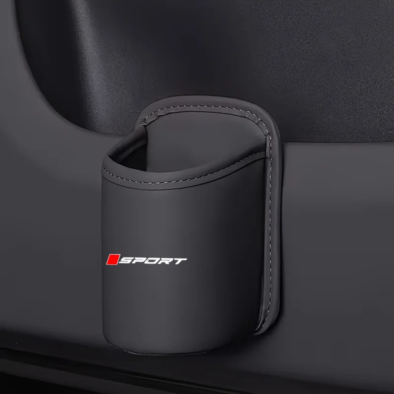 Red Dot Sport Style Design Hanging PU Leather Car Cup Holder Car Water Bottle Storage Organizer for Milk Tea Thermos Bottles