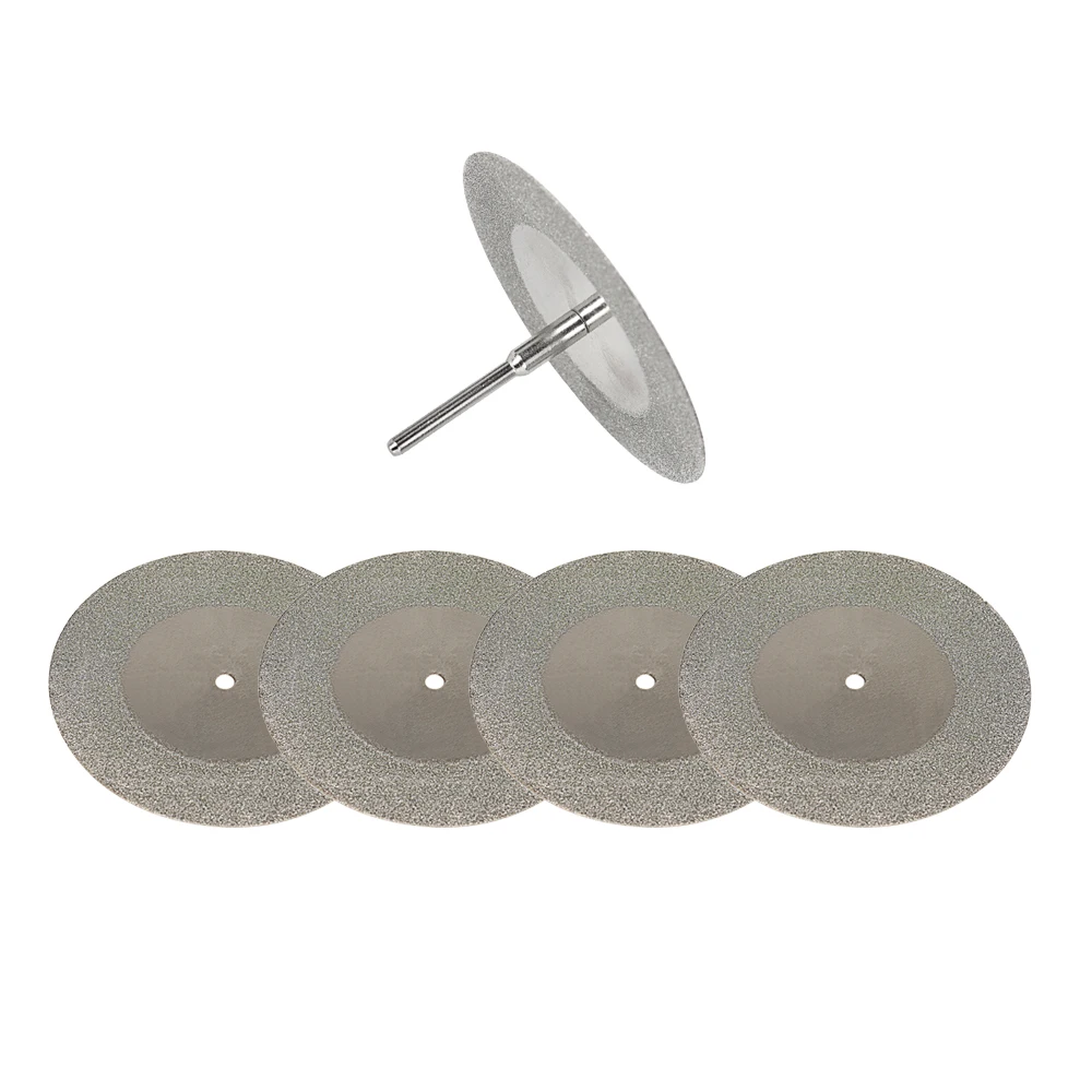  5pcs 20mm Diamond Cutting Discs Cut Off Mini Diamond Saw Blade with 1pcs Connecting Shank for Drill Fit Rotary Tool