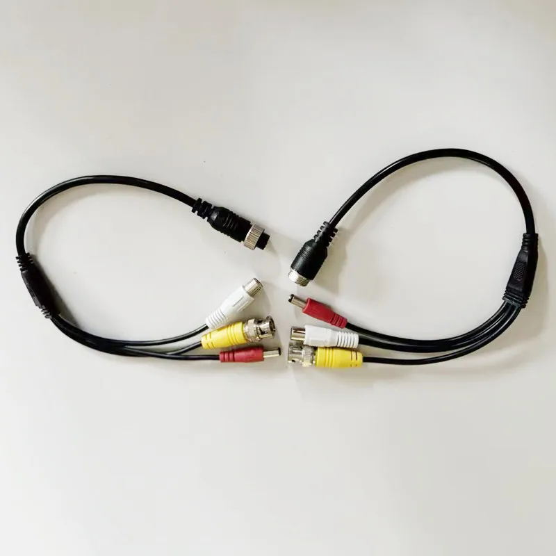 4Pin Aviation Head Cable Female/Male Aviation To BNC RCA And DC Converter Cable for Car Rear Camera Monitor