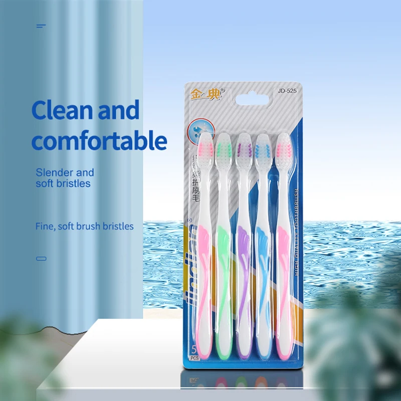 

5 Pcs Family pack toothbrush, comfortable soft bristles, non slip handle, Travel Carry