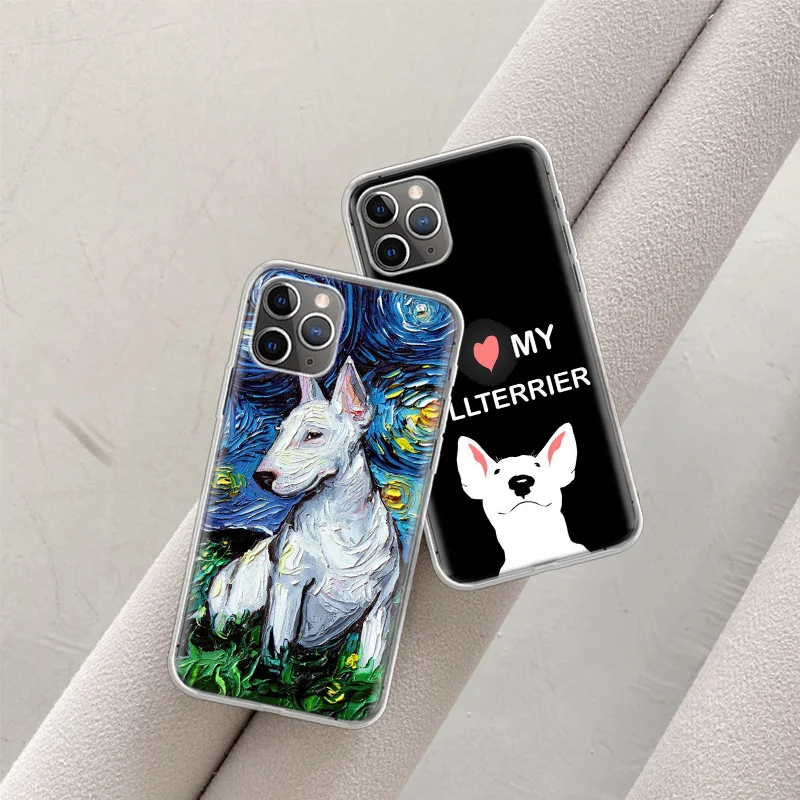 Bull Terrier Dog Puppies Phone Case For Iphone 14 13 15 Pro Max Apple 11 12 Mini X XS XR 16 Plus 6 6S 5 5S Clear Cover