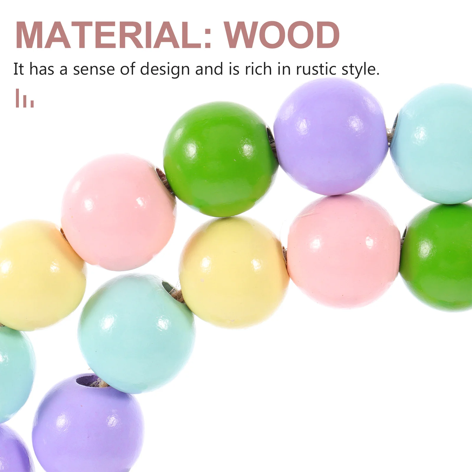 

Easter Bunny Wooden Beads Pendant Delicate Creative Design Hanging Bead String Home Wall Decor Easter Party Supply