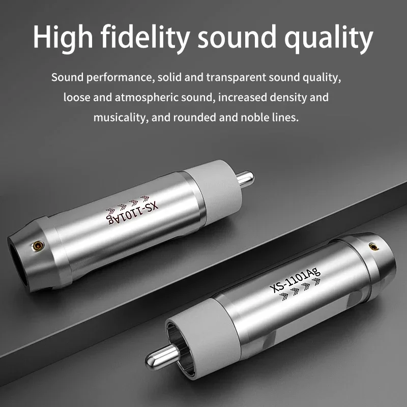 4Pcs Pure Silver Core RCA Plug Signal Line Connector HiFi Audio Amplifier Terminal Adapter