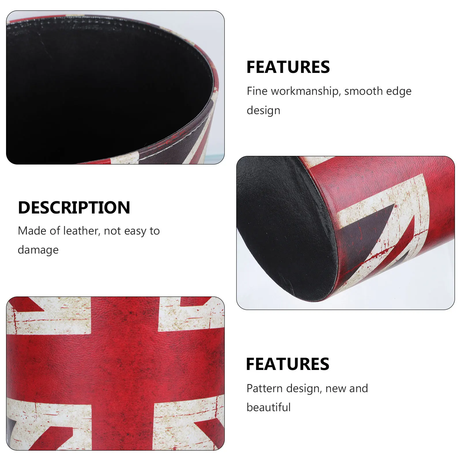 

1Pcs European Style Garbage Can Simple Fashion Household Waste Bin for Kitchen Living Room Bedroom Garbage Wastebasket