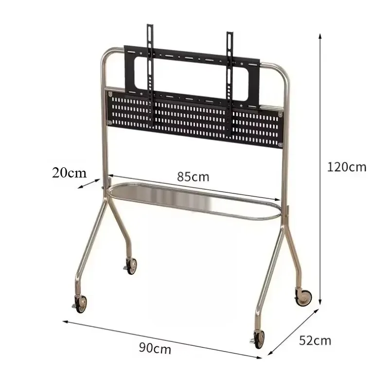 Multifunctional Stainless Steel TV Stand Fits 32-75 Inches with Storage Living Room Game Room Movie Office Flexible Convenient