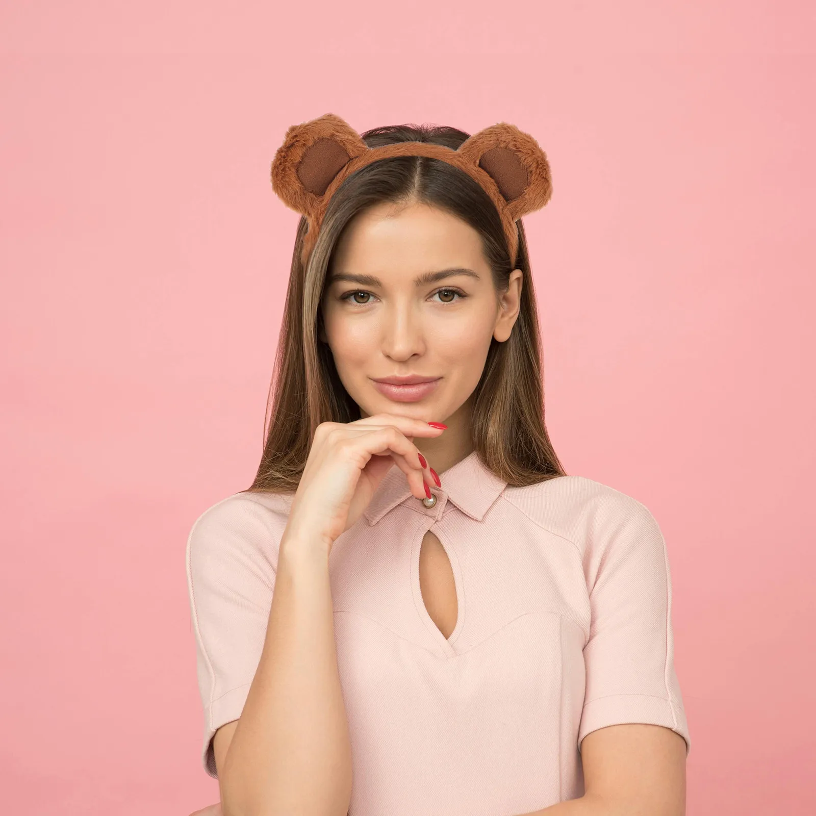 Cute Bear Ear Headbands Set – Soft Brown Animal Ears Headwear for Party, Cosplay, Costume & Festival