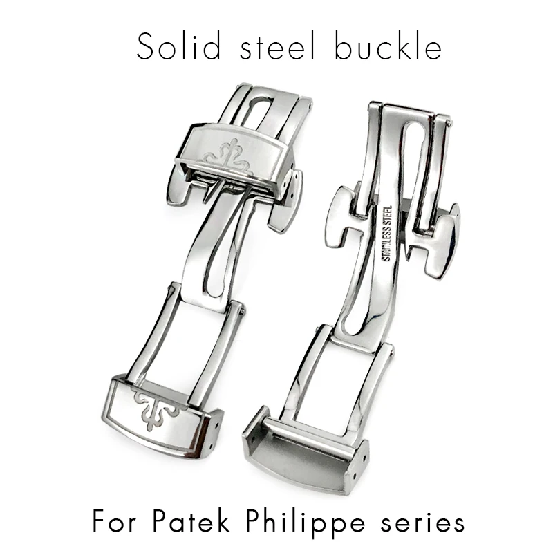 16mm 18mm High Quality Stainless Steel Folding Buckle for Patek Philippe Strap Silver Gold Butterfly Clasp PP Deployment Button