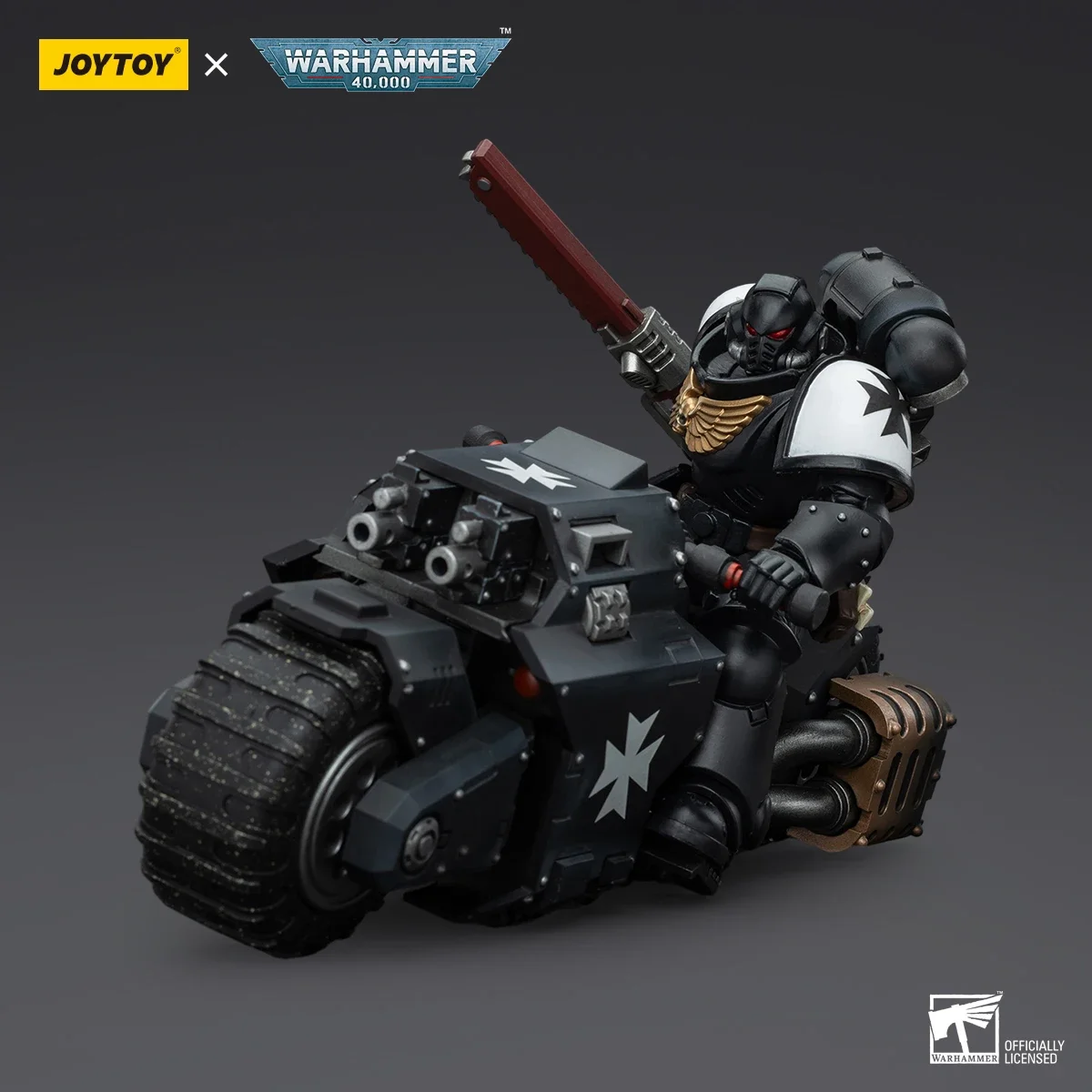 JOYTOY Actionfigur Black Templars Outriders & Brother Valtus 1/18 Anime Modell Motorrad Spielzeugsammlung Ornament