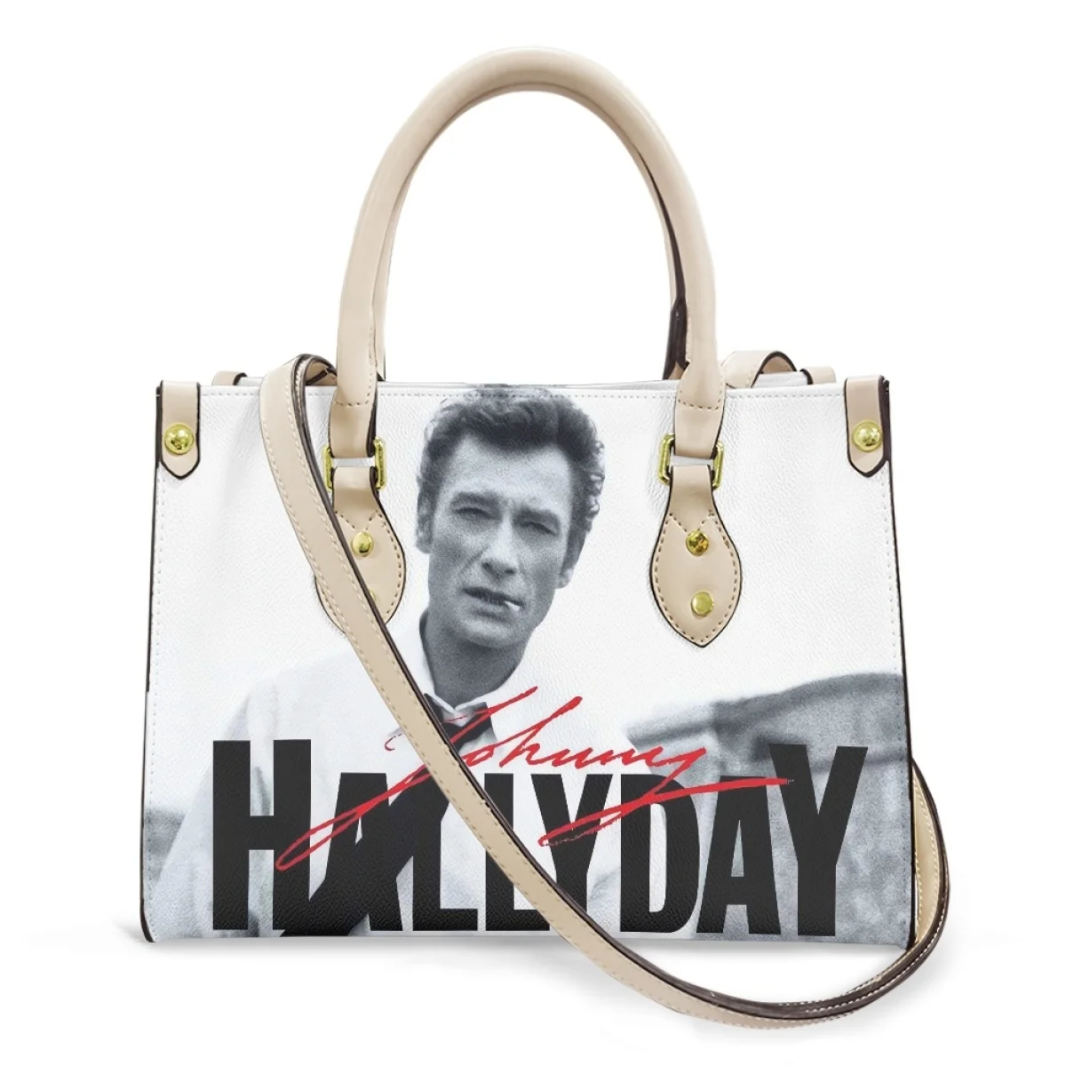 Handbags For Women Johnny Hallyday Print Luxury Teen Girls Shoulder Bag Large Capacity Fashion Tote Bags Leather Hand Bags New