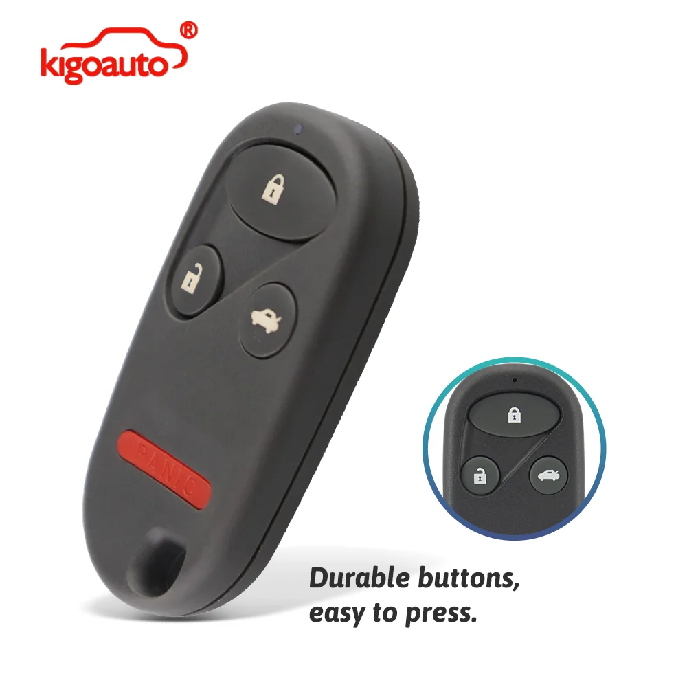 

kigoauto FCC OUCG8D-344H-A Remote key fob shell case 3 button with panic for Honda Civic CR-V Element Insight 2001 - 2005