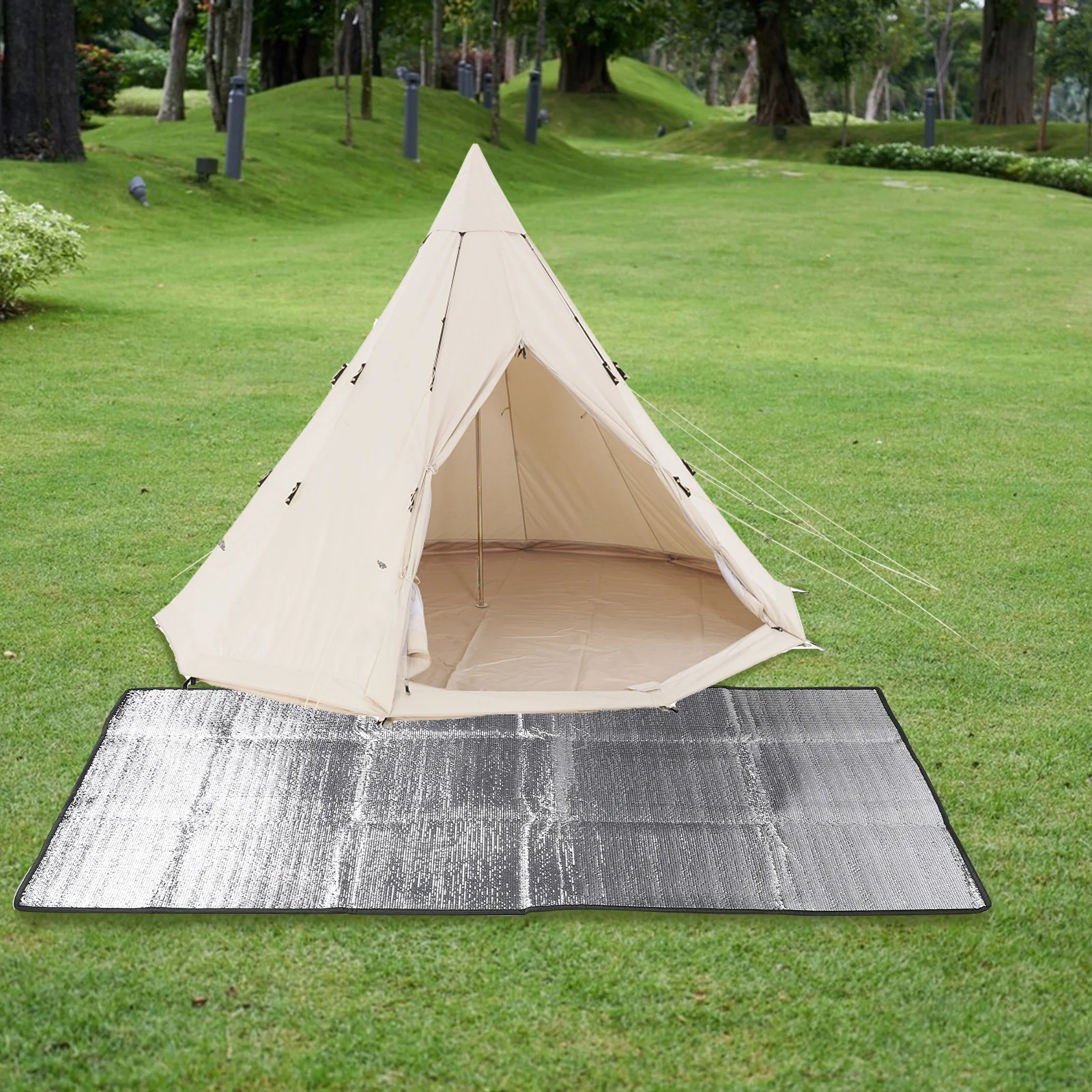 

Waterproof Picnic Mat Camping Mats Beach Foldable for Tents Use Fishing Winter Outdoor Rug Accessory Dorm Sleeping Embossed