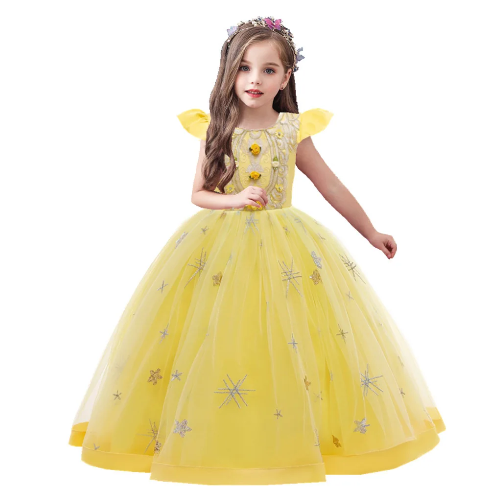 

Fashion Princess Girl Dress Wedding Birthday Party Frocks Flower Girl Dresses Lace Kids Girls Party Dresses 3-12 Years