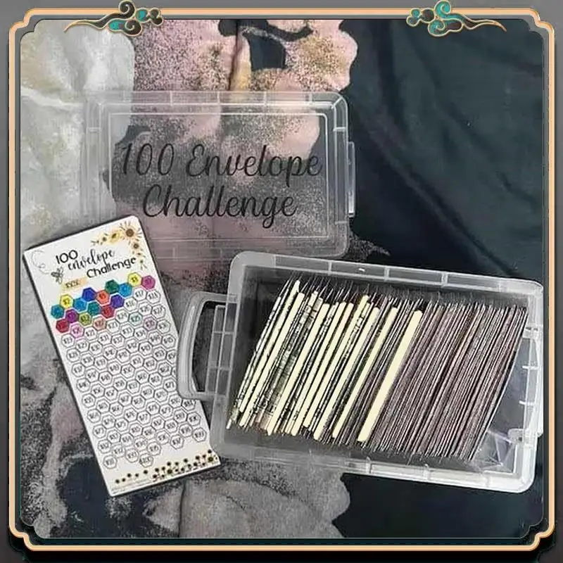 

ASMA-100 Envelopes Money Saving Challenge Box Kit Perfect For 100 Day Savings Challenge