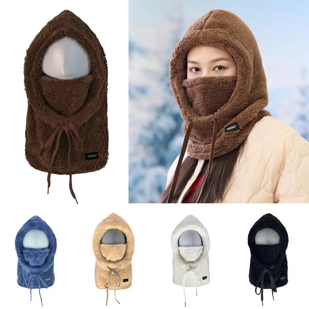 قابل للتعديل غطاء محرك السيارة وشاح الصوف أفخم قبعة بالاكلافا مع قناع الوجه ركوب الدراجات الرباط يندبروف قبعة قبعة الشتاء الناعمة #4