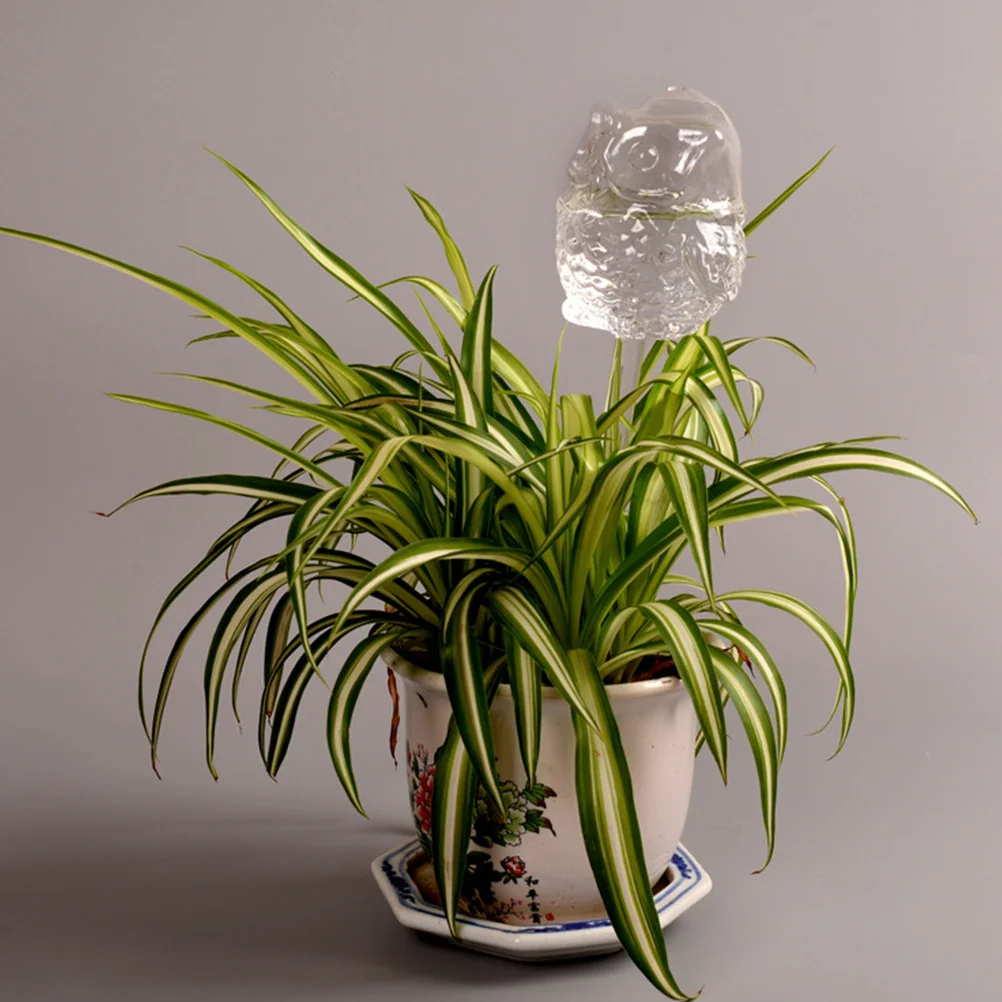 

Owl Shaped Glass Watering Ball Automatic Dripper Cartoon Small Kettle Long Service Time Fertilizer Dissolving Home Garden Indoor