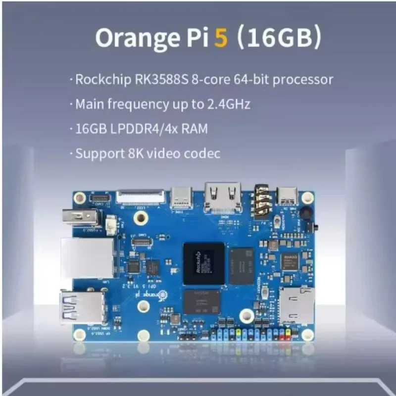 BoMaSOrange Pi5 Development Board With Rockchip RK3588S Eight-core Processor, Orange Pi 5 Motherboard 16G