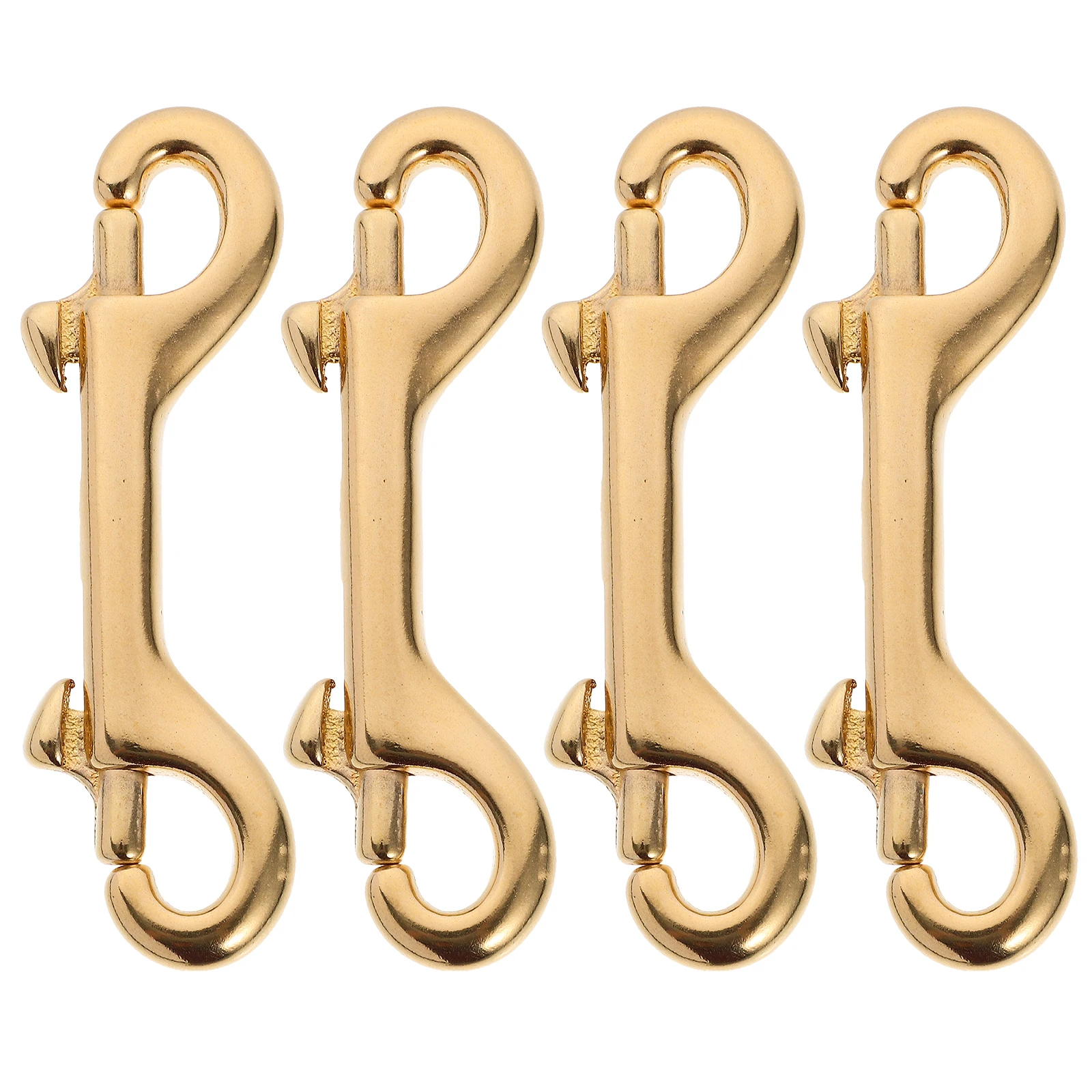 

4 pcs Brass Hook Fastener Accessories Lobster Claw Clasps Snap Clips Double Swivel Bag Strap Keychains Dog Leashes Non Rust