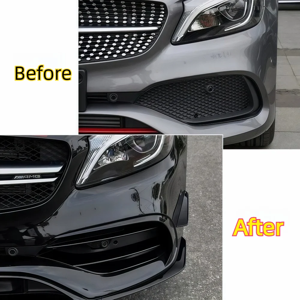Front Spoiler Splitters Canards Trim Grills Frame FogLamp Cover For Mercedes Benz A Class W176 A200 A250 A45 AMG Air Vent Trim view 5