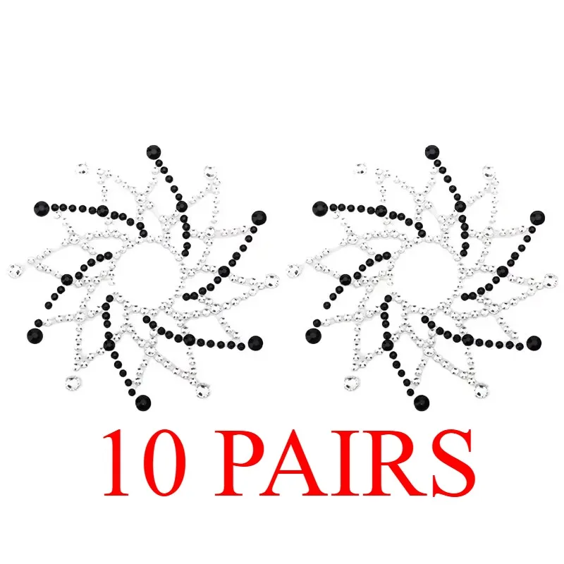 

10 Pair Sexy Nipple Transparent Self Adhesive Breathable Comfortable Stickers Rhinestone Breast Petals Lingerie Pasties Bras