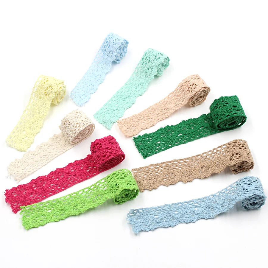 1/5 Yards 25mm Lot Of Color Cotton Lace Garment Sewing Fabric Decorative Cotton Crochet Lace Ribbon Handmade Accessories Lace