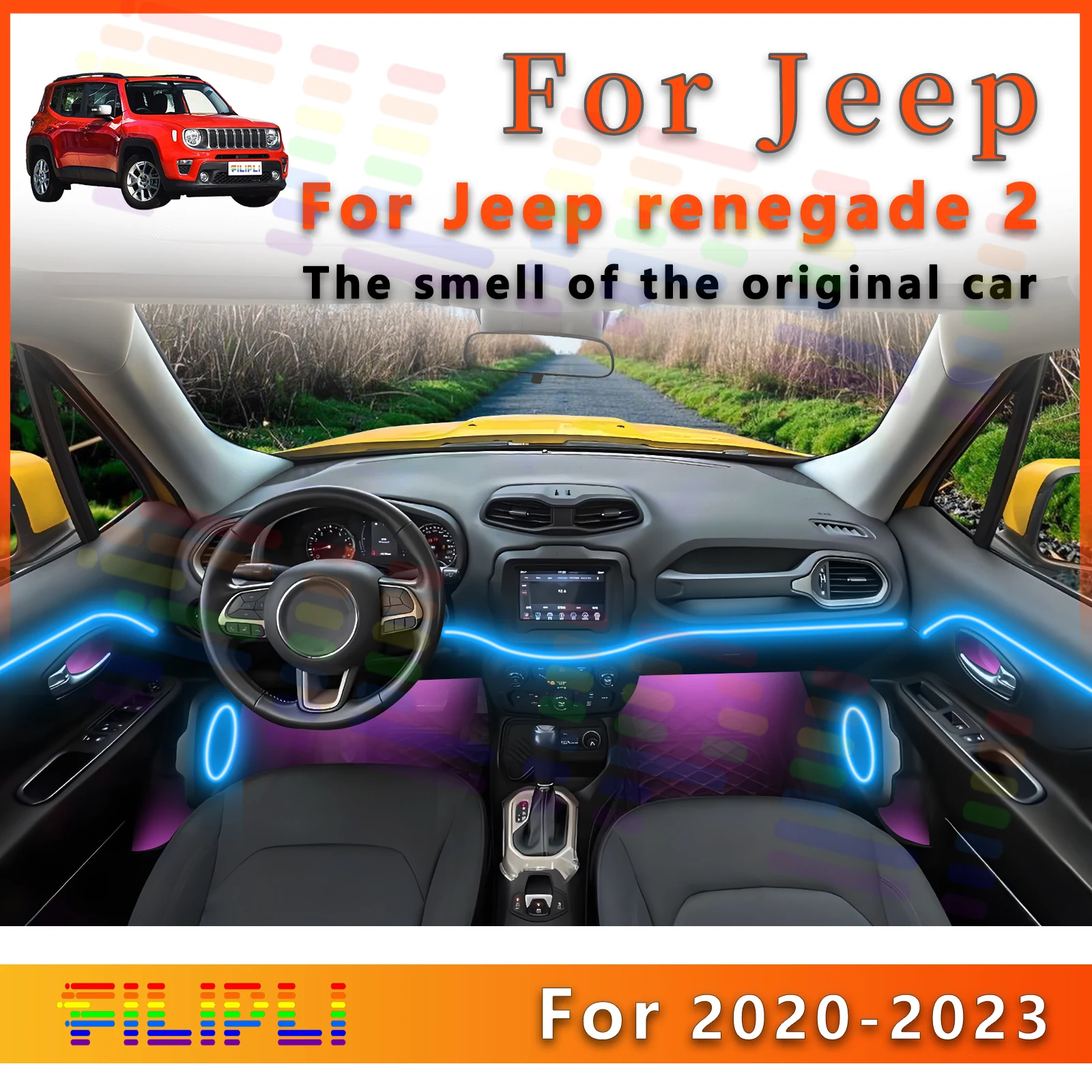 

Светодиодная лента FILIPLI для JEEP Renegade 2, украшение интерьера с несколькими узорами для поднятия качества вождения