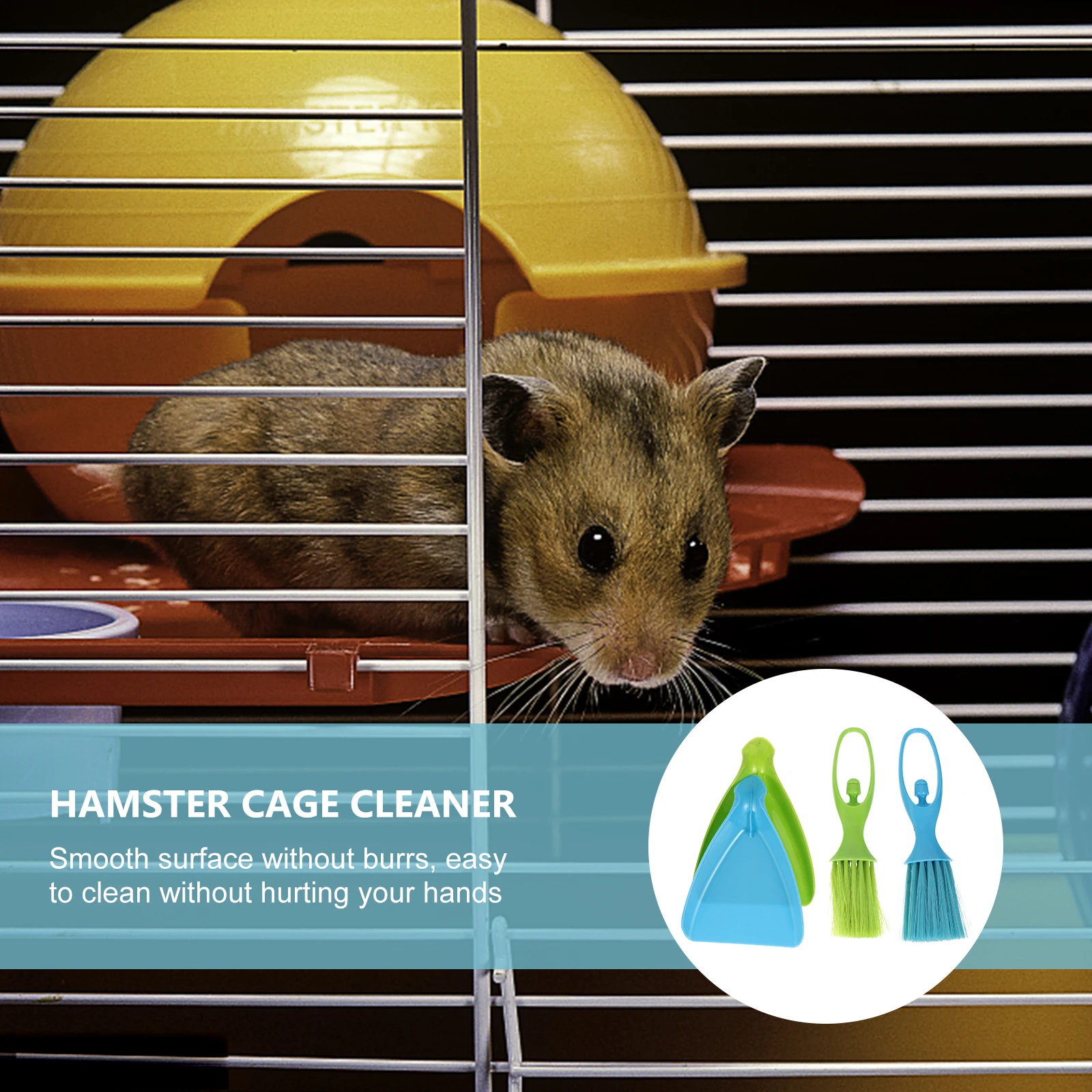 

Mini Brooms Dustpans Pet Cleaning Tools Smooth Surface PVC Plastic Storage Wall Hang Suitable Rabbits Cats Hamsters Guinea Pigs