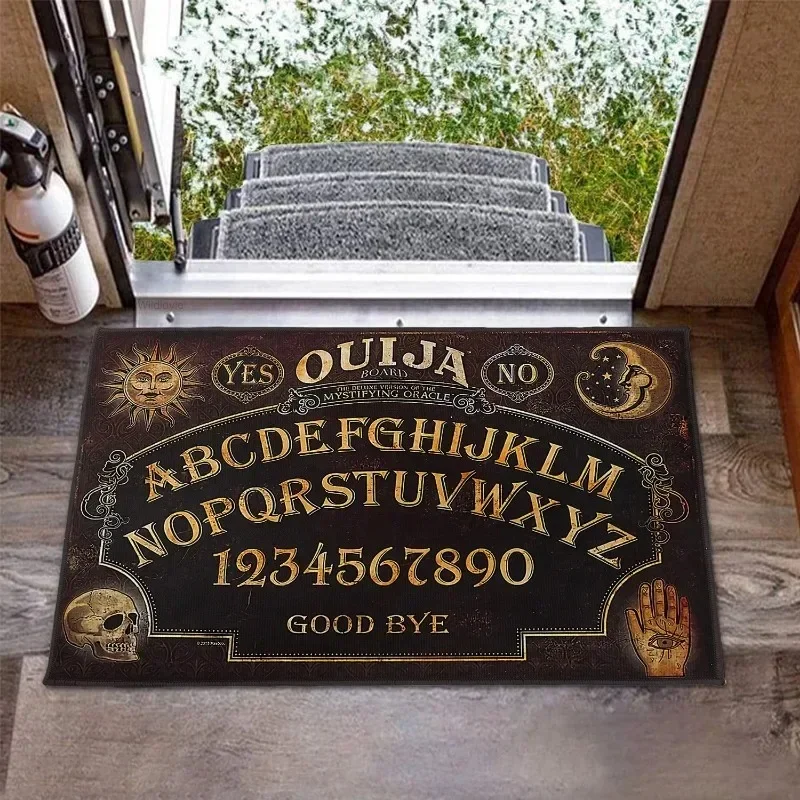 

1pc Ouija Skull Doormat Non-slip Indoor/Outdoor Rug for Mysterious Decor and Welcome Mat Living Room Kitchen Hallway Decoration