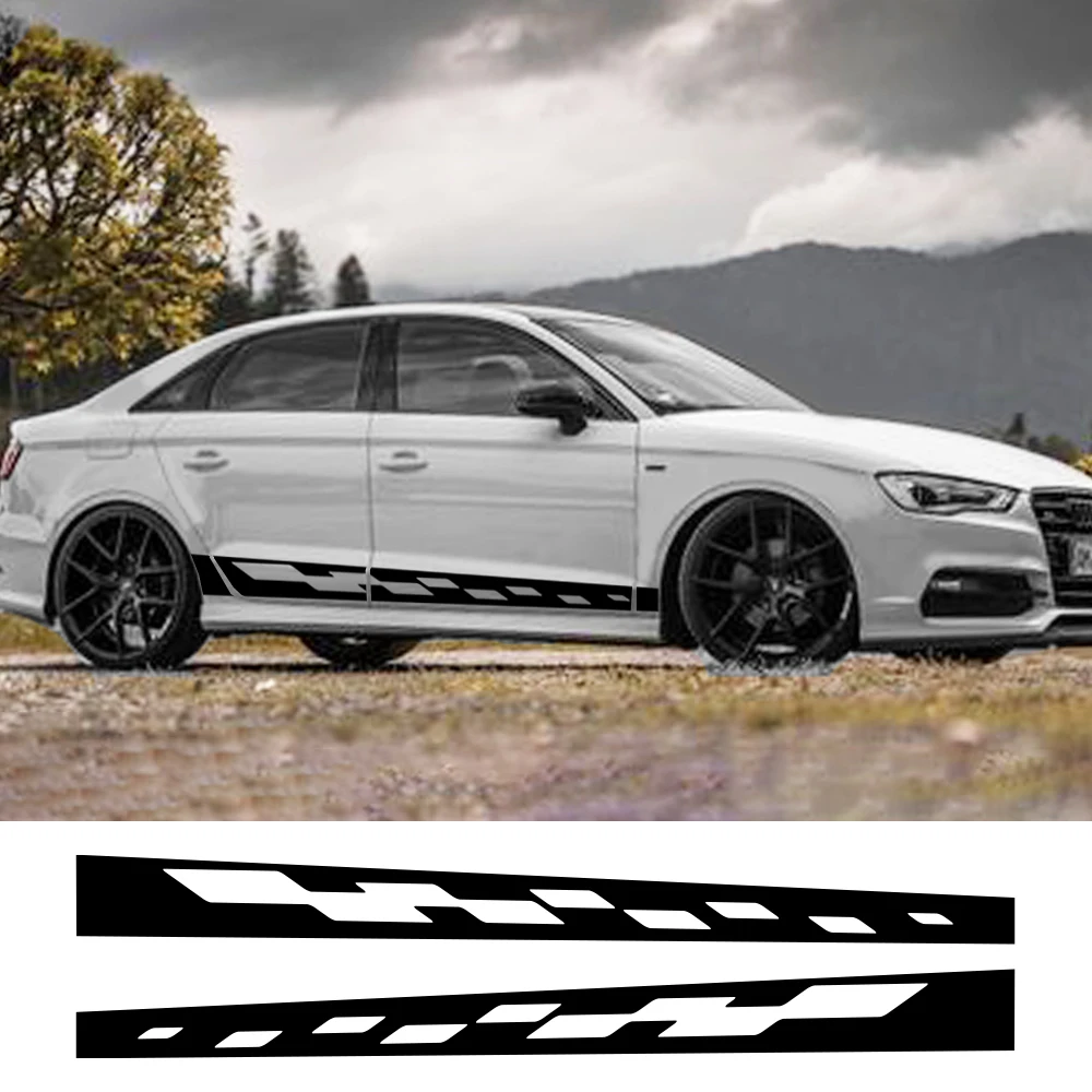 

Для Audi A3 8P 8V 8L 8Y S3 RS3 седан Sportback лимузин наклейка на дверь автомобиля боковая юбка наклейка гоночные полосы графические аксессуары