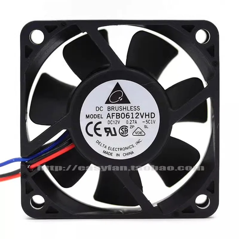 Authentic 60 * 60 * 20MM 12v 0.27A 6CM dual ball 3-wire chassis Cooling fan AFB0612VHD