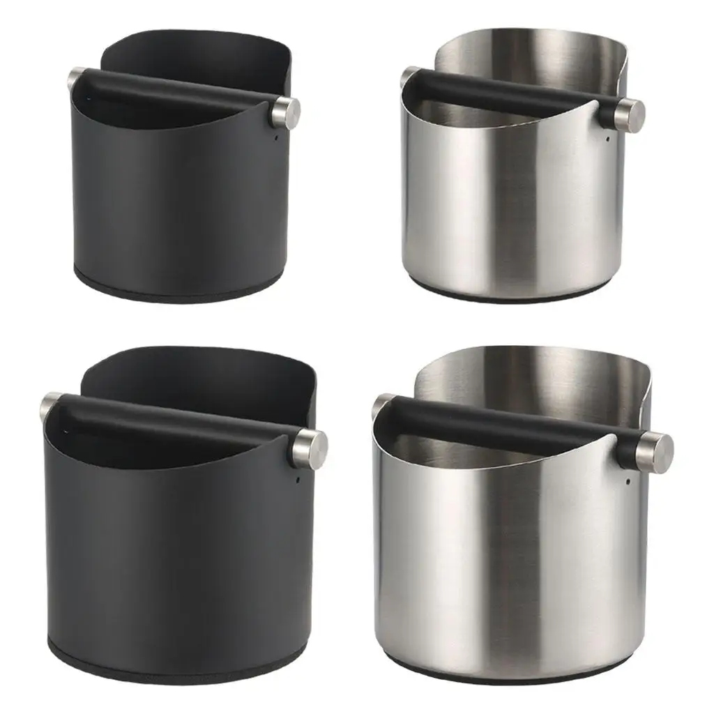 Stainless Steel Knock Box for Coffee with Removable Knock Bar Espresso Bin for Home Kitchen Office Espresso Machine Accessories