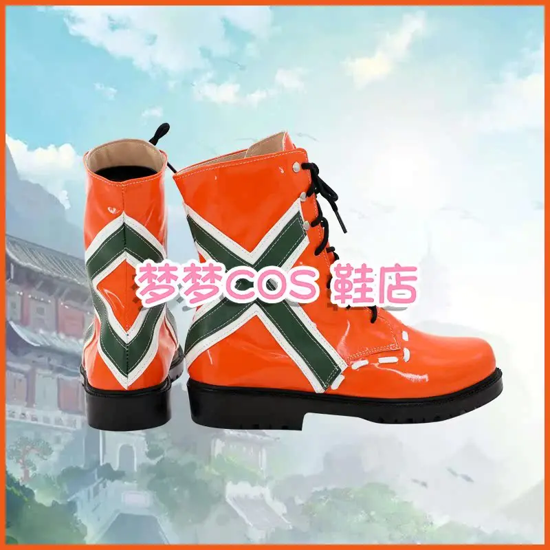 Buty do Cosplayu My Hero Academia Kacchan Katsuki Bakugo Orange, Botki do Cosplayu Boku no Hero Academia