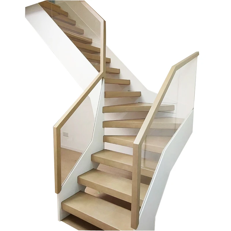 Wooden Tread Modern Floating Staircase Stair Design Modern American Decorative Indoor Solid  Floating Stairs Invisible