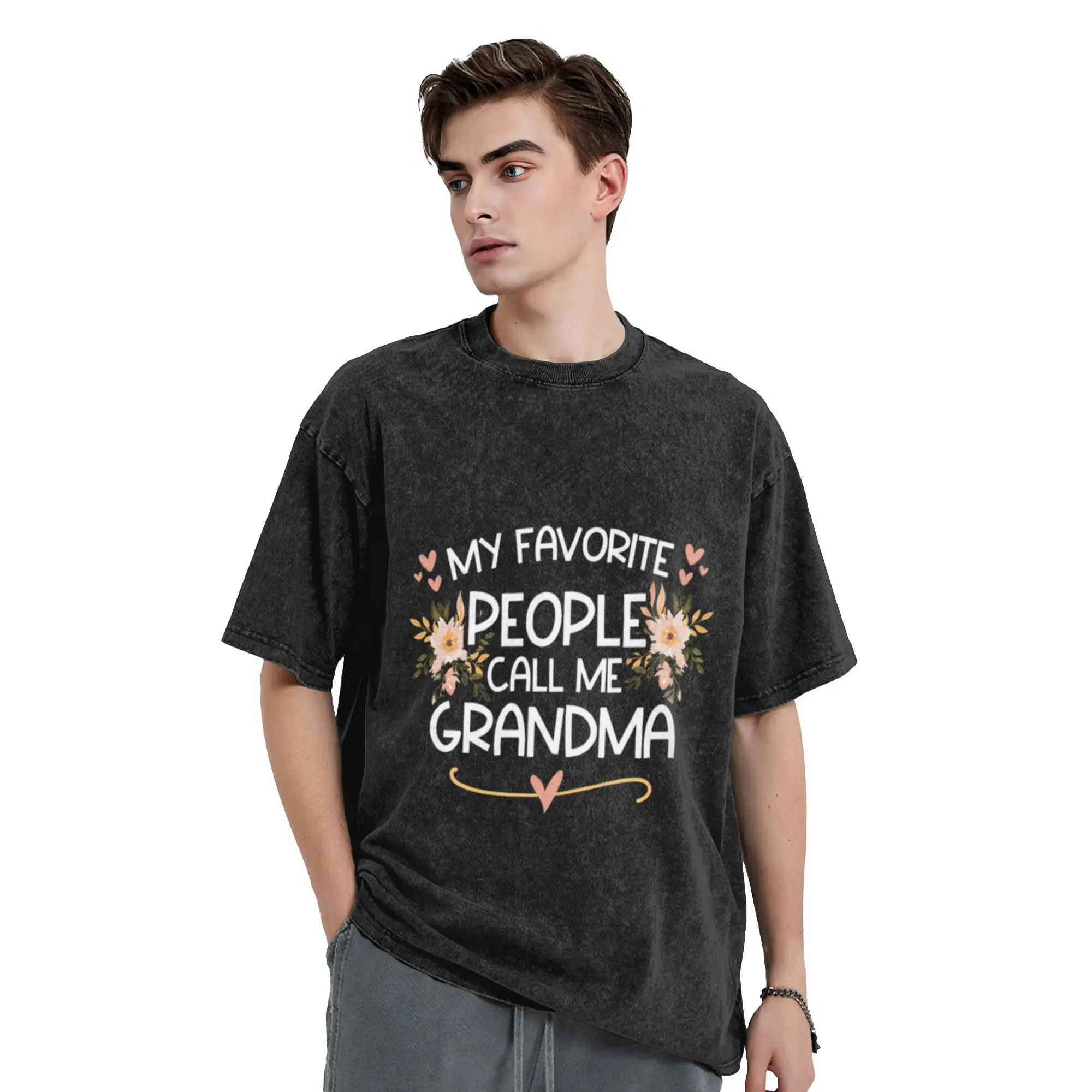 My Favorite People Call me Grandma  Unique Comfort A T-Shirt Oversized Short Sleeve Men's Women's Cotton Tees Tops