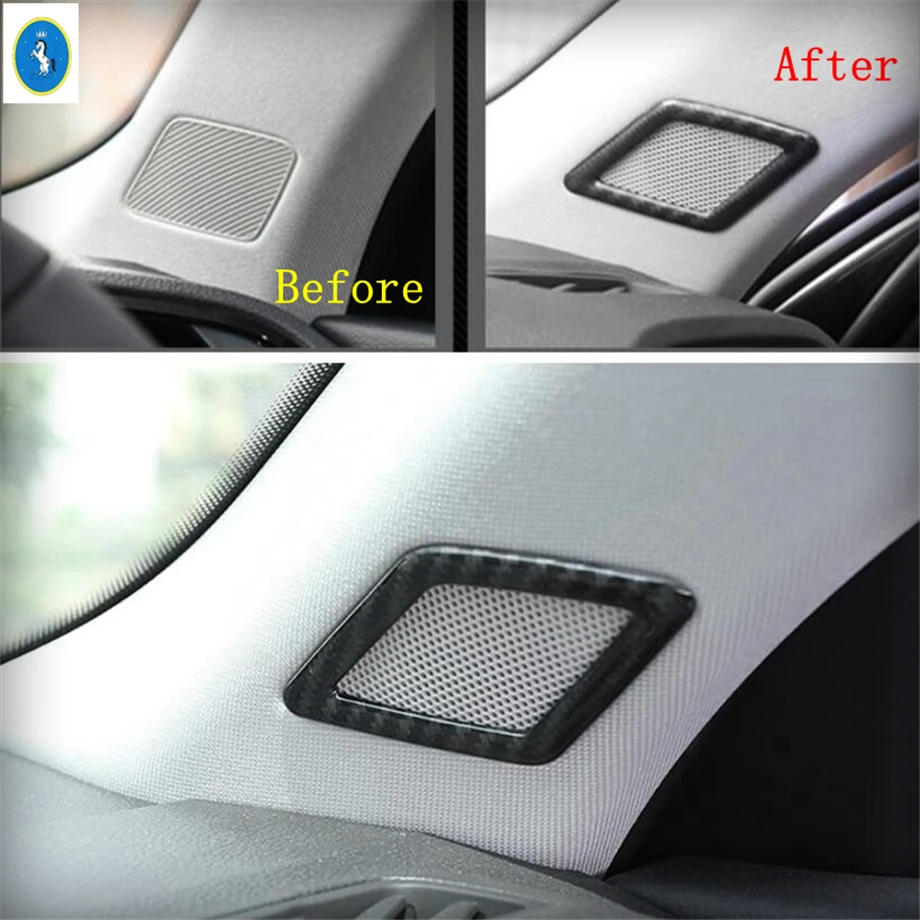 Fit For Audi Q3 F3 2019 - 2024 Carbon Fiber Pillar A Speaker / Armrest Box / Air Gear Panel Cover Trim Auto Interior Accessories