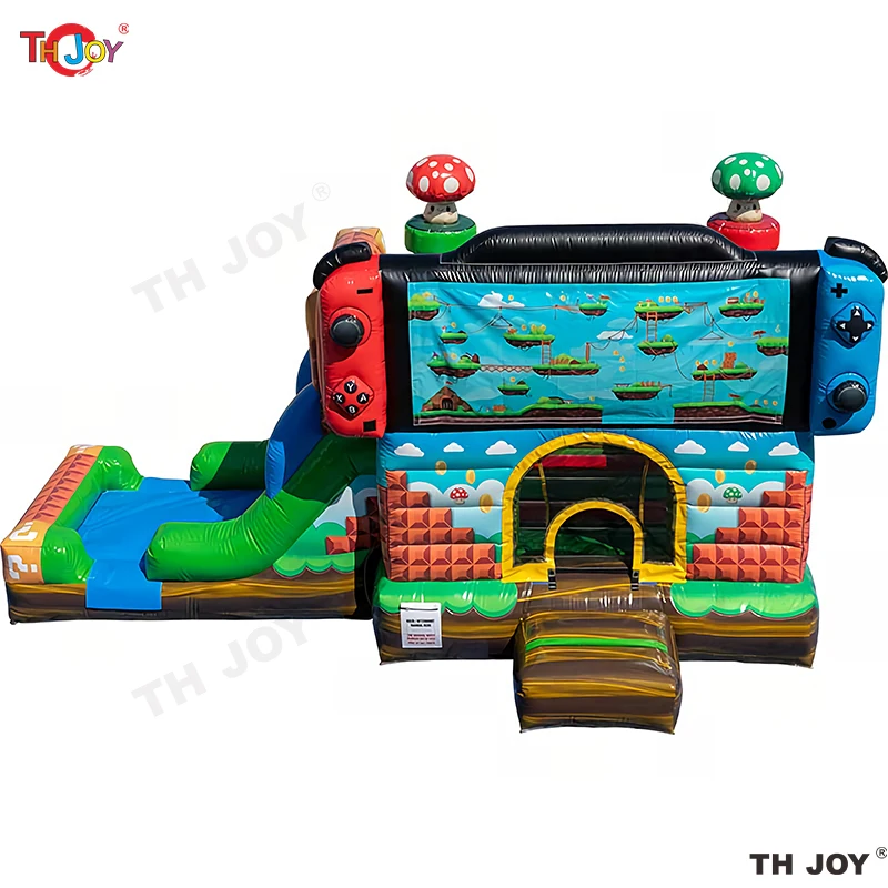 

8x4m Inflatable Gamer Combo Bounce House and Slide