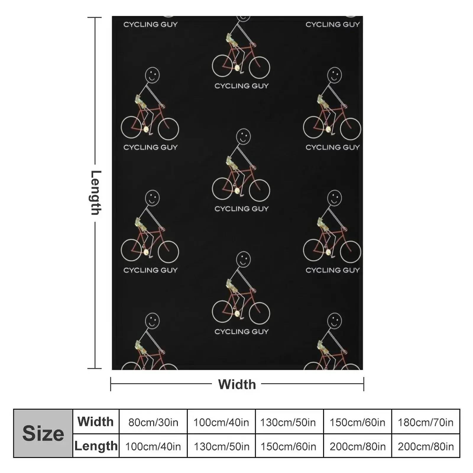Funny Mens Cycling Design Throw Blanket Plaid on the sofa Large Retros Flannels Furrys Flannel Fabric Blankets