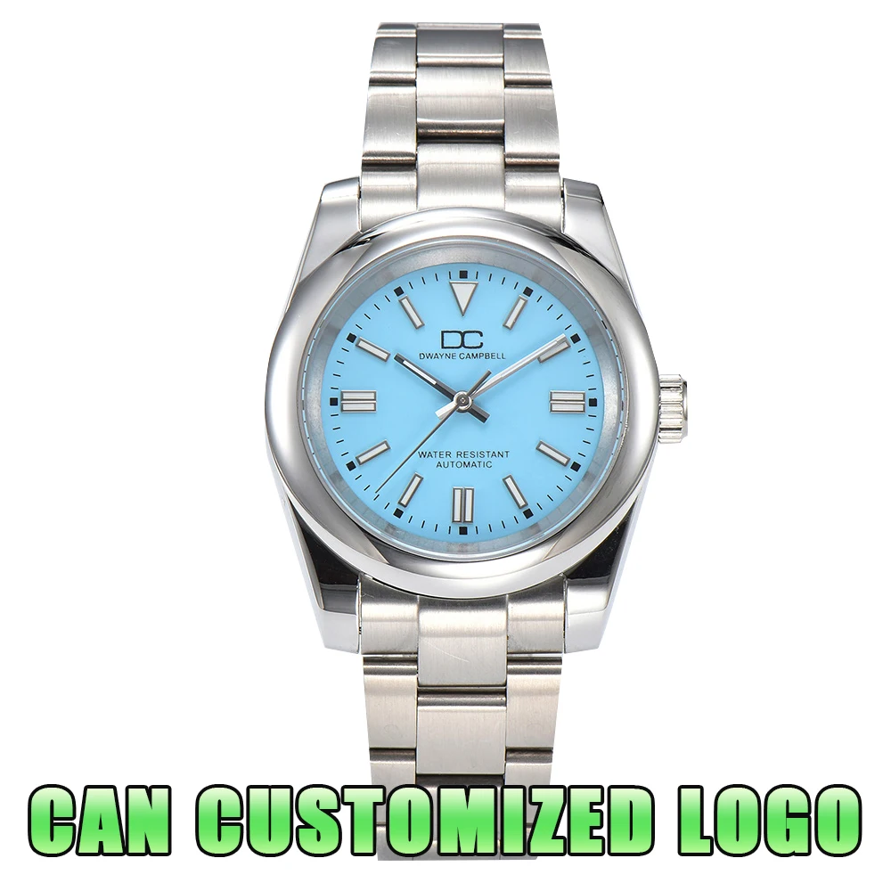 

39MM Automatic Mechanical Can Custom Logo Silvery Men's Watch Luxury Sapphire Glass Stainless Steel NH35 Movement Gift female