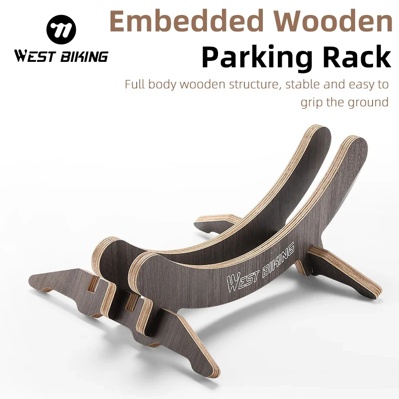 

WEST BIKING Wooden Bicycle Parking Stand Indoor Outdoor Storage Bracket MTB Road Bike Wheel Embeded Stable Display Rack Holder