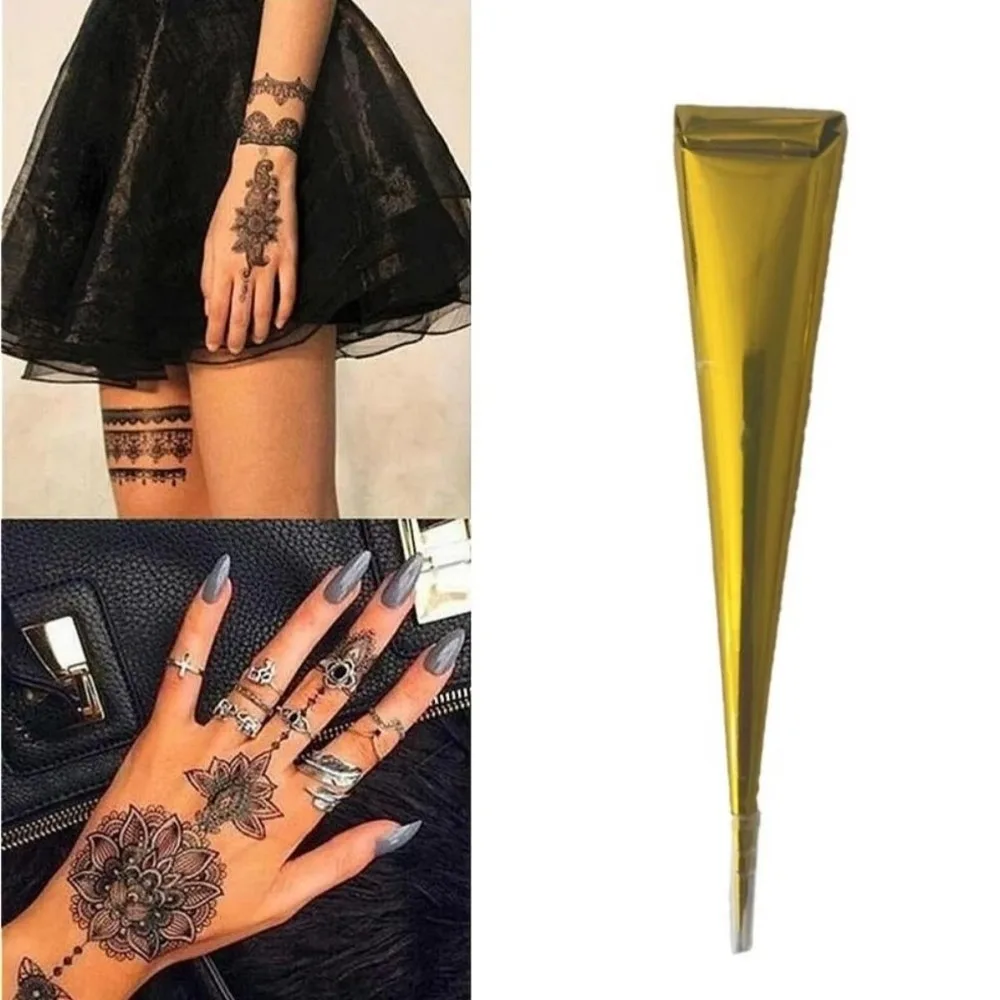 Body Art Easy-To-Use Henna Cream Semi-permanent Black Brown Mehndi Body Art Ink Temporary Brown Henna Cream Temporary