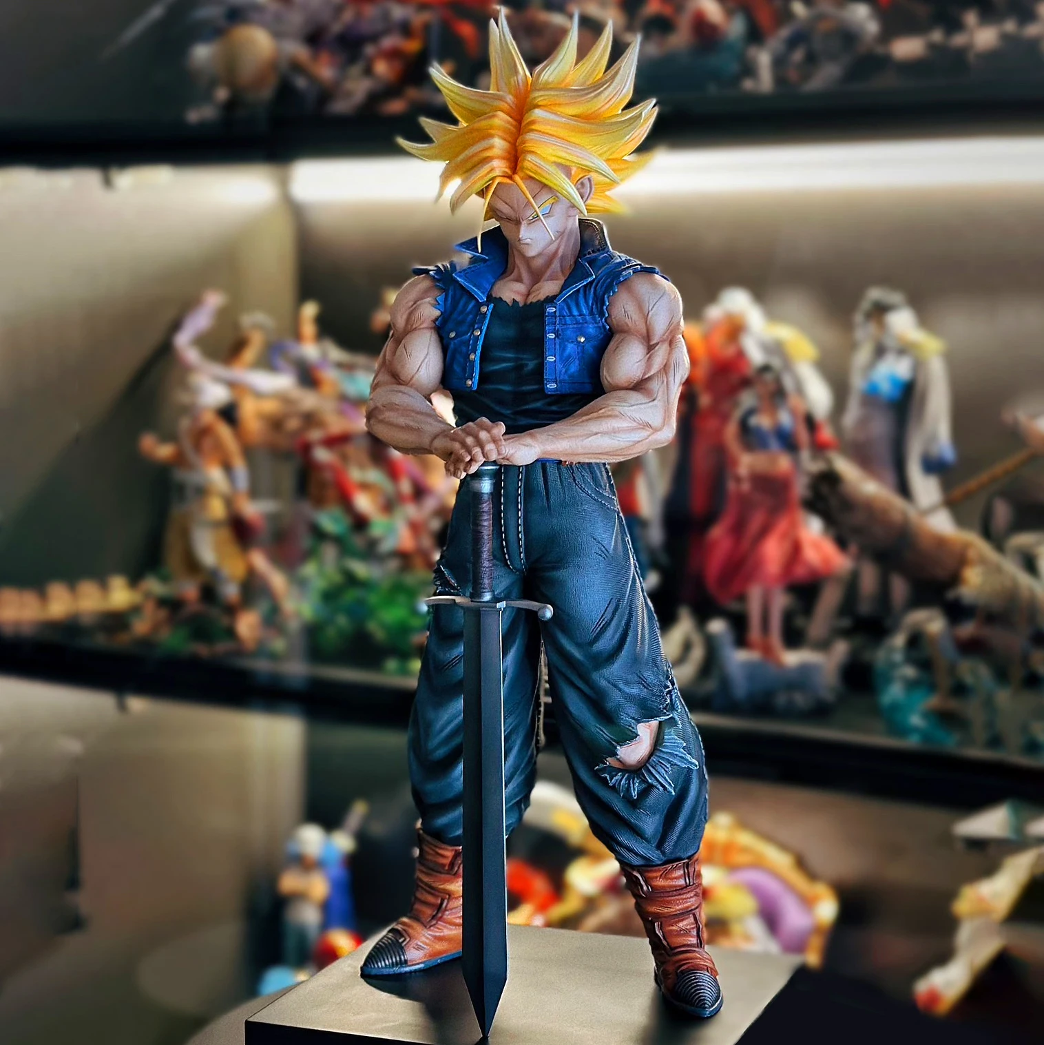 Figura de Anime Dragon Ball Z de 25 cm/9,84 pulgadas, Figura de Acción de Trunks del Futuro, Estatua de PVC, Modelo Coleccionable, Juguetes para Niños, Regalos